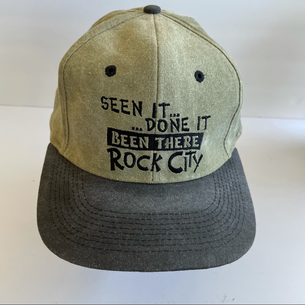Vintage Willco Imports snap back hat Seen It Done It Been There Rock City Brown